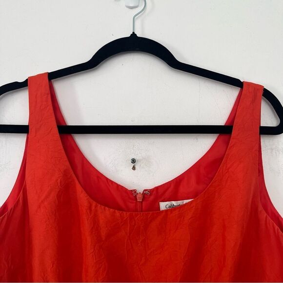 Coldwater Creek VTG Rusty Orange 100% Silk Scoop Neckline A-Line Dress - Picture 9 of 13
